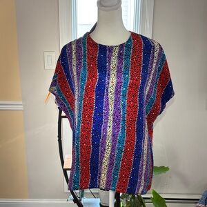 Vintage Natalie Colorful Striped Women's Top size 14